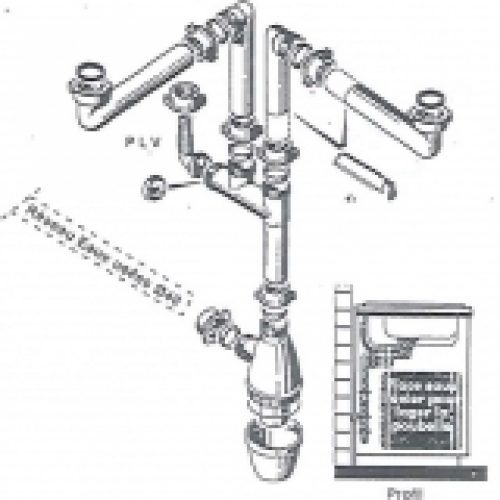 Siphon Evier Lago 2 Cuves