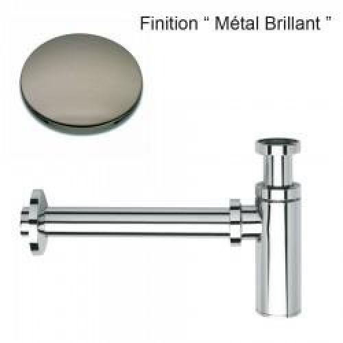 SIPHON LAVABO DROIT LUXE LAITON DESIGN 35 cm METAL BRILLANT – CRISTINA ONDYNA MS3480