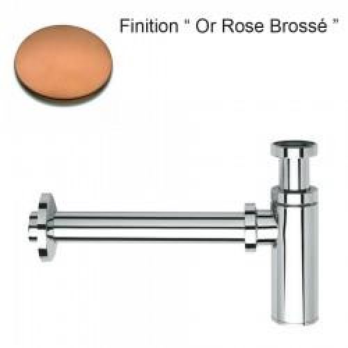 SIPHON LAVABO DROIT LUXE LAITON DESIGN 35 cm OR ROSE BROSSE – CRISTINA ONDYNA MS3434