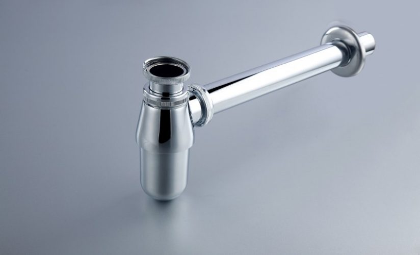 Siphon lavabo en laiton chromé brillant 1014