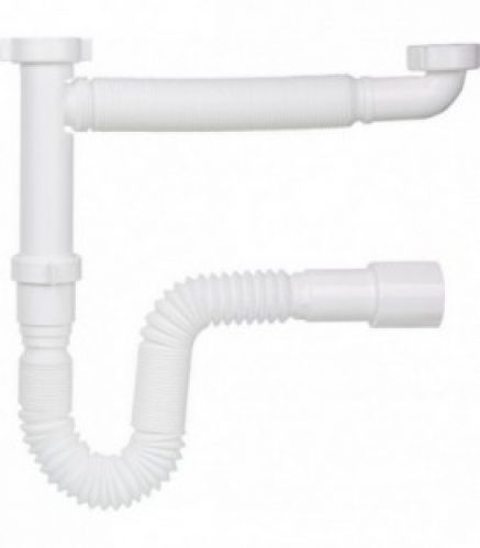 Siphon plastique blanc flexible DN40 (1 1/2&Prime;), Dim.: 40-50mm