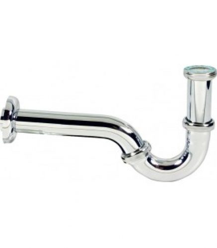 Siphon pour bidet laiton chromé 1 1/4&Prime; DN 32 – avec rosace controle DIN