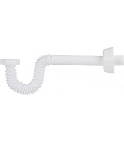 Siphon tubulaire flexible 230mm 1 1/4&Prime;x32mm PP/ABS couleur : blanc