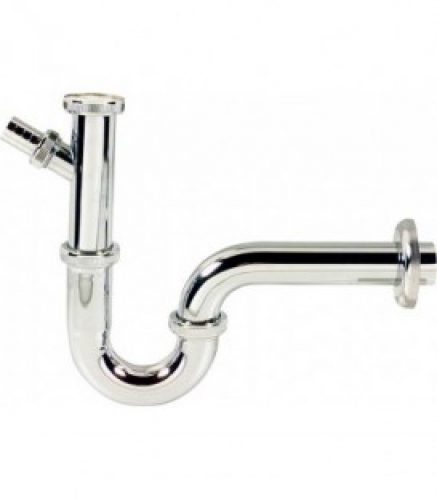 Siphon tubulaire WAS 1 1/4&Prime; x 32 mm laiton chrome raccordement de lave-linge/vaisselle