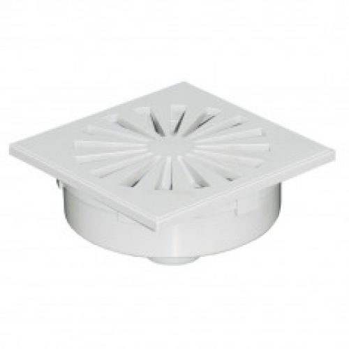 Siphonette 150x150mm sortie verticale Ø50 – Grille ABS