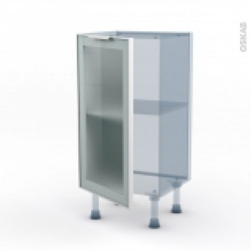 Sokleo Facade Alu Blanc Vitree Kit Renovation 18 Meuble Bas Prof37 1 Porte L40Xh70Xp375