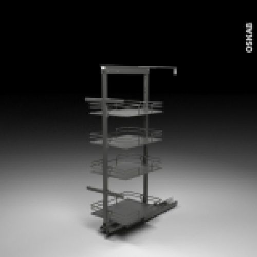 Sokleo Rangement Armoire 4 Paniers Plateau L40Xh125 Epoxy Anthracite