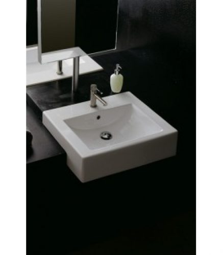 Square vasque semi-encastré