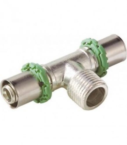 Sudo-Press-Skin Raccord Piece en T filet male x a sertir 26×3 – 3/4 » – 26×3