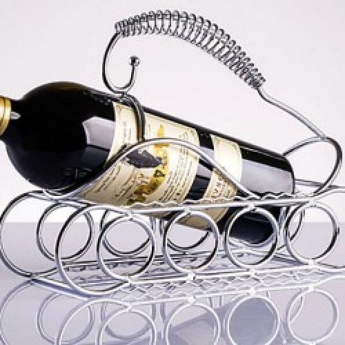 Support-bouteille de style contemporain en acier inoxydable