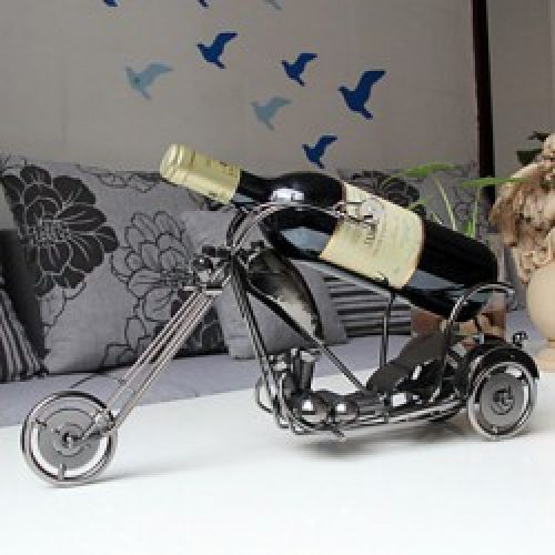 Support-bouteille de style européen sous forme de moto en fonte