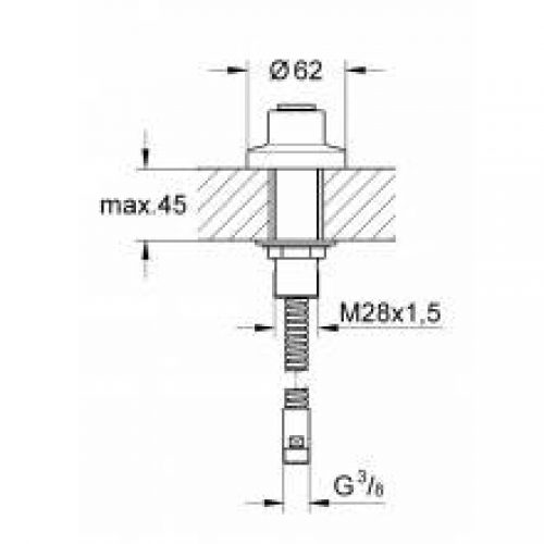 Support de douche sur plan Grohe