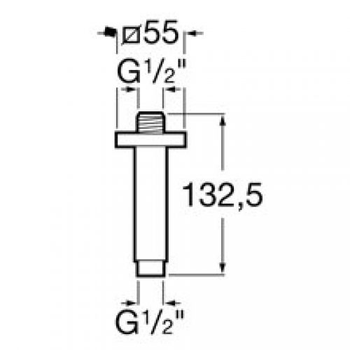 Support de pomme haute de plafond 10 cm…
