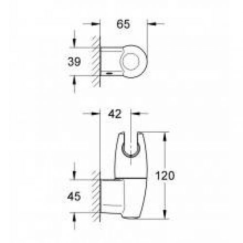 Support mural pour douche Grohe Movario