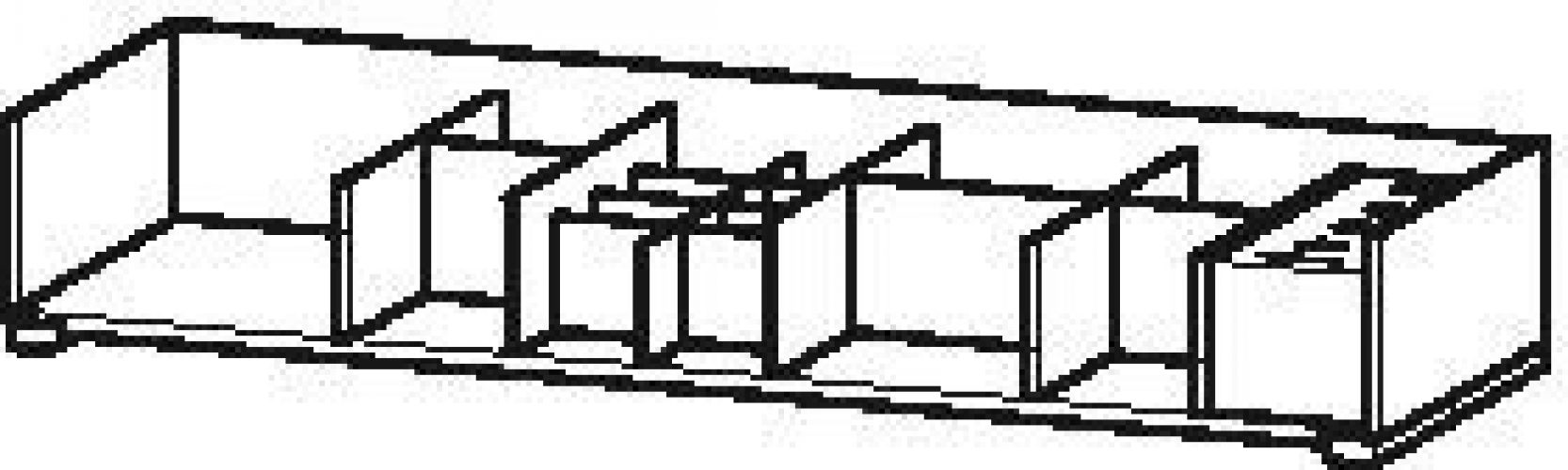 Système d’aménagement intérieur sans découpe Siphon 120x1184x350mm Duravit
