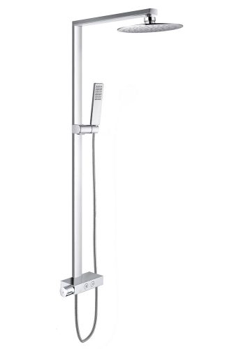 Système de douche combiné thermostatique NT6905 avec flexible et douchette à main – avec ou sans tête de douche ronde