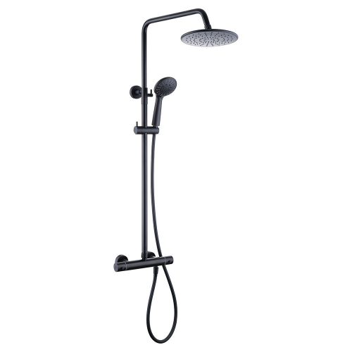 Système de douche thermostatique avec douchette à main et tête de douche – Bernstein 4011 noir