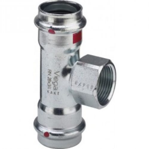 Té réduit à sertir femelle à visser au centre