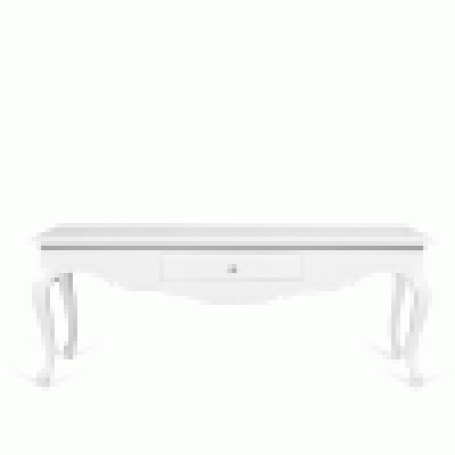 Table basse GONZAGUE en acajou, fini blanc