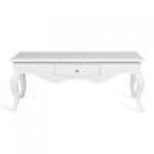 Table basse LEOPOLD en acajou, fini blanc