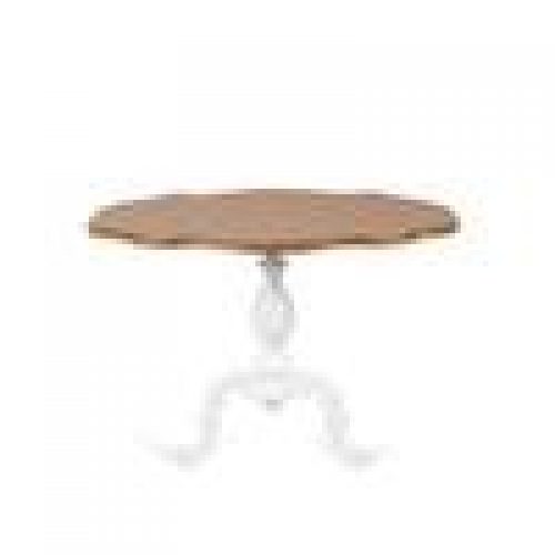 Table guéridon HIPPOLYTE en acajou, bois / blanc