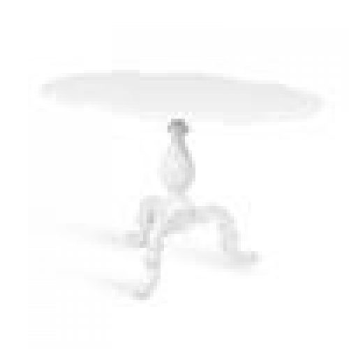 Table guéridon HIPPOLYTE en acajou, fini blanc