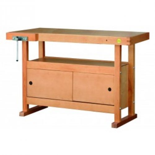 Établi bois – menuisier – caisson portes coulissantes – 1,2 m – presse