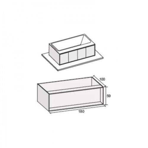 Tablier de Baignoire Riho Girasole Pour Installation En Îlot 1000x590x1800mm