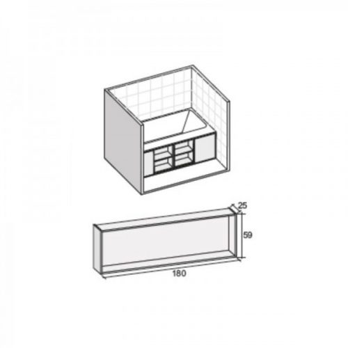 Tablier de Baignoire Riho Girasole Pour Montage En Niche 1000x590x1800mm