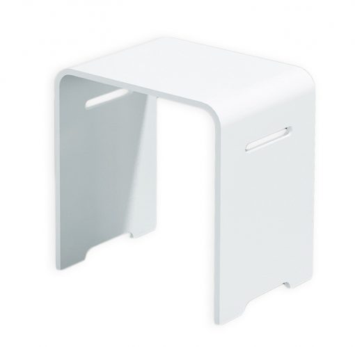 Tabouret de douche PB4002 en fonte minérale – blanc mat