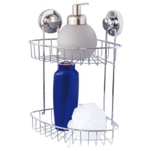 Étagère d&rsquo;angle fixée par ventouses