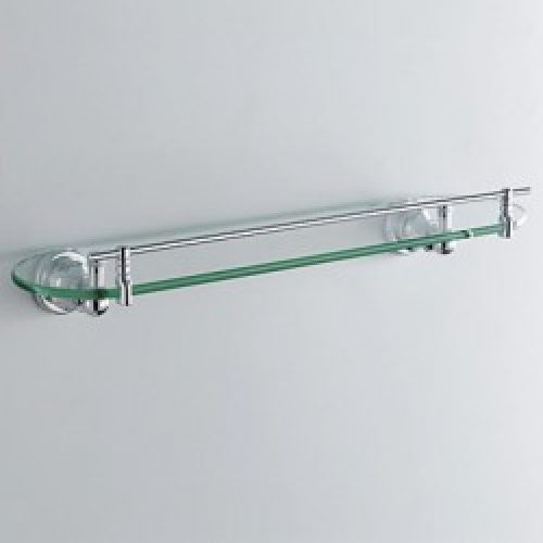 Étagère en laiton chromé et verre pour salle de bain