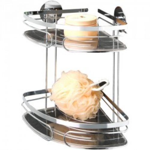 Étagère murale d&rsquo;angle – Acier inox – TurboFIX – 1 ou 2 étages