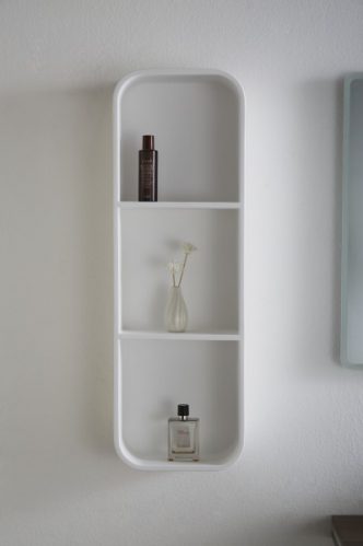 Étagère murale pour salle de bain en fonte minérale PB4206 – 30x15x90cm