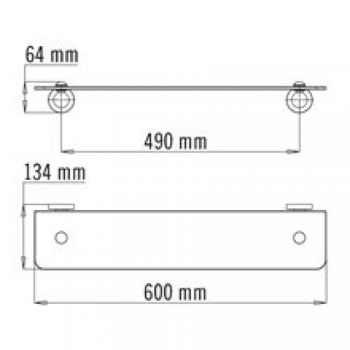 Étagère plate en verre laiton Medicrom Mediclinics