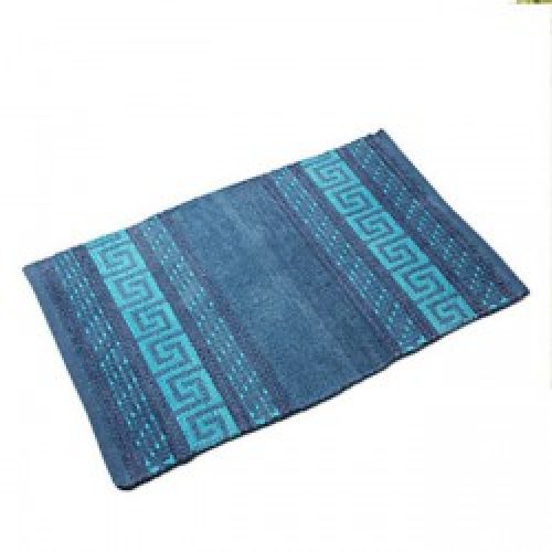 Tapis de bain bleu oriental en coton ( 60 x 90 cm )