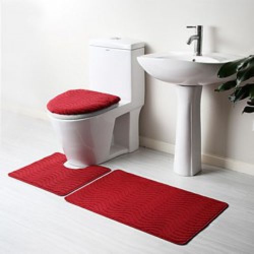 Tapis de bain classique en polypropylène rouge