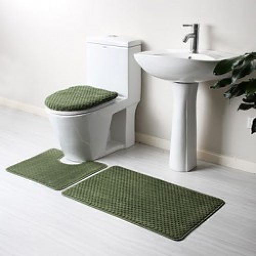 Tapis de bain classique en polypropylène vert
