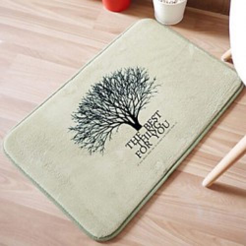 Tapis de bain en mousse à mémoire à motif d&rsquo;arbre