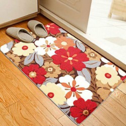 Tapis de bain moderne en polypropylène à motif floral ( 40 x 60 cm )