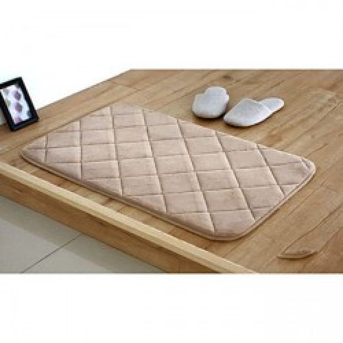 Tapis de bain mousse à mémoire en beige Diamant ( 50 x 80 cm )