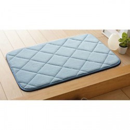 Tapis de bain mousse à mémoire en bleu ( 40 x 60 cm )