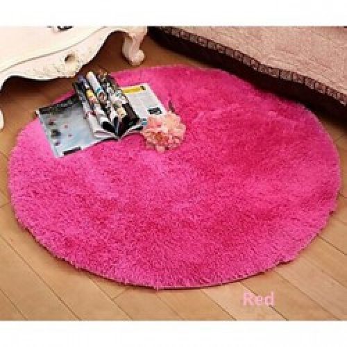 Tapis de bain rond en microfibre et polyester ( 160 x 160 cm )