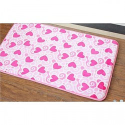 Tapis de bain rose en microfibre en polyester ( 50 x 80 cm )