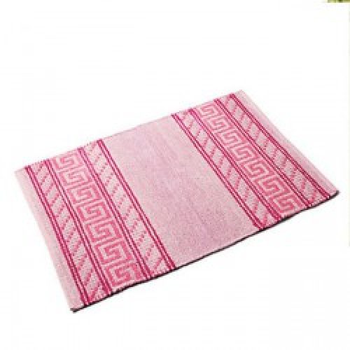 Tapis de bain rose oriental en coton ( 60 x 90 cm )