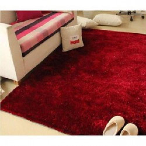 Tapis de bain rouge en soie ( 50 x 80 cm )