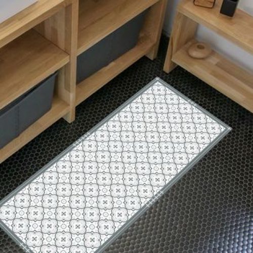 Tapis en vinyle – Carreaux de Ciment OLD Gris Blanc
