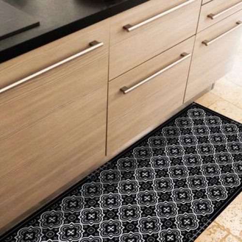 Tapis en vinyle – Carreaux de Ciment OLD Noir