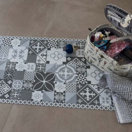 Tapis en vinyle – Carreaux de Ciment PATTY Gris