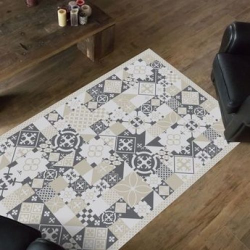 Tapis en vinyle – Carreaux de Ciment PATTY Gris Sable